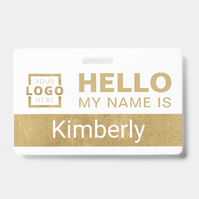 Hello My Name Is - Custom Business Employee Name Badge (Front)