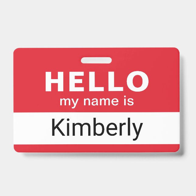 Hello My Name Is - Custom Business Employee Name Badge (Front)