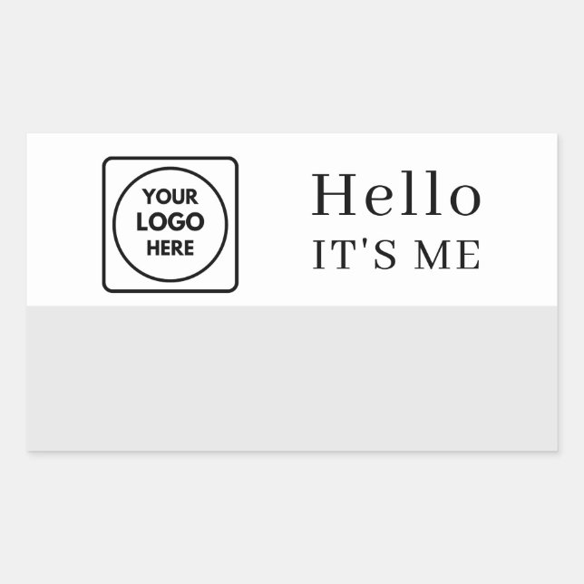 Hello My Name Is | Custom Logo Minimalist Design Sticker (Front)