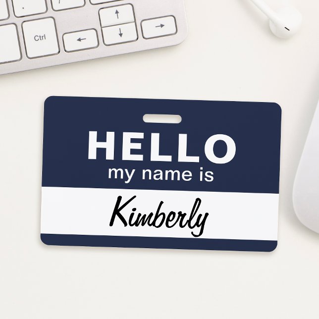 Hello My Name Is - Custom Script Employee Name Badge (Creator Uploaded)