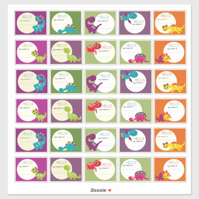 Hello My Name Is Dinosaur Boy Girl (Sheet)