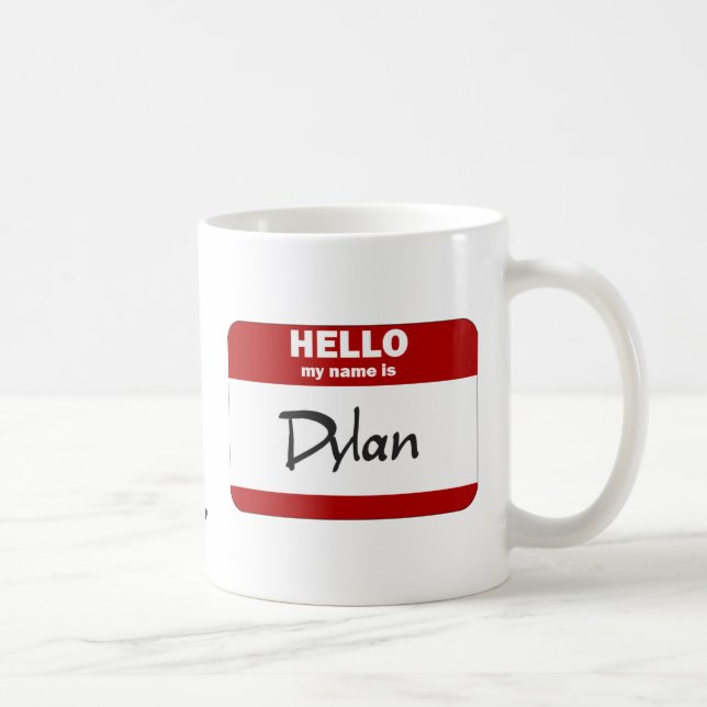 Hello My Name Is Dylan (Red) Coffee Mug (Right)