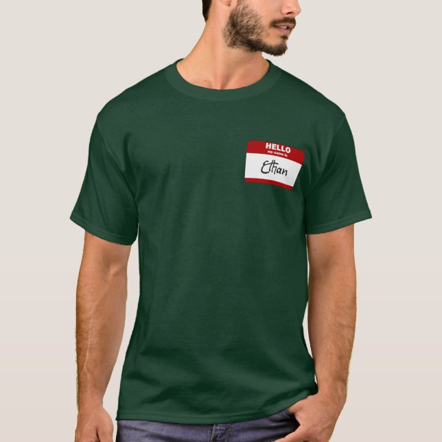 Hello My Name Is Ethan (Red) T-Shirt (Front)
