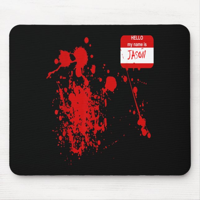 Hello My Name is Funny Halloween Costume Mouse Pad (Front)