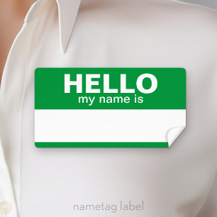 Hello my name is - Green - area for Employee Name