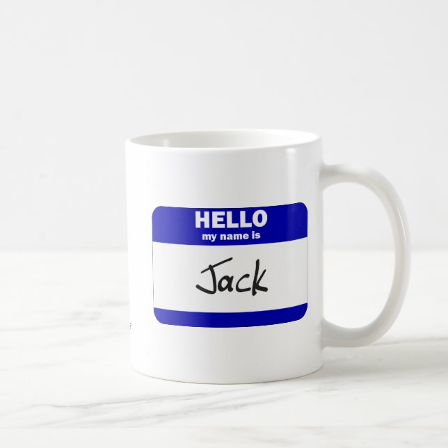 Hello My Name Is Jack (Blue) Coffee Mug (Right)