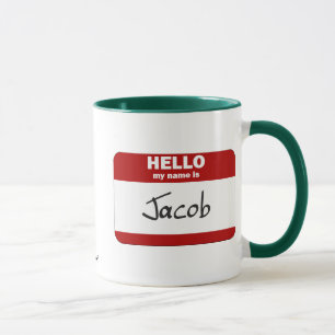 Hello My Name Is Jacob (Red) Mug