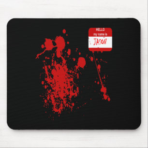 Hello My Name Is Jason Funny Halloween Costume Mouse Pad