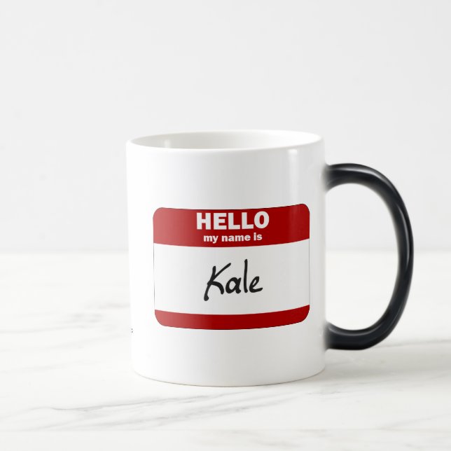 Hello My Name Is Kale (Red) Magic Mug (Right)
