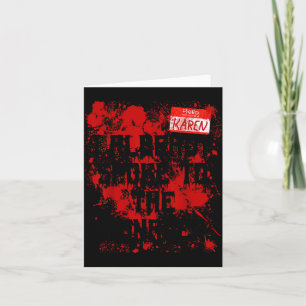 Hello My Name Is Karen Bloody Funny Halloween Cost Card