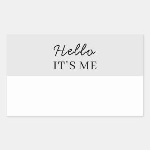 Hello My Name Is   Modern Minimalist Script Sticker