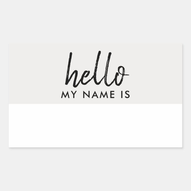 Hello My Name Is | Modern Minimalist Script Sticker (Front)