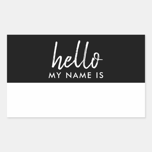Hello My Name Is | Modern Minimalist Script Sticker (Front)