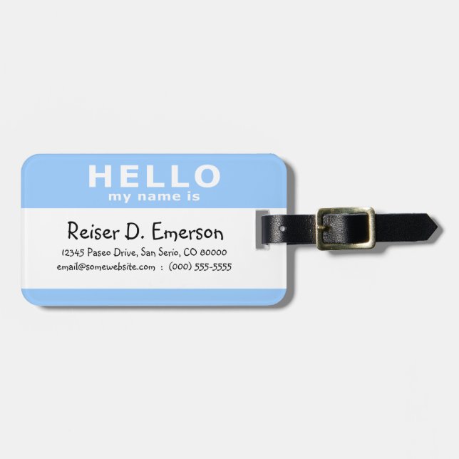hello my name is name tag (Front Horizontal)