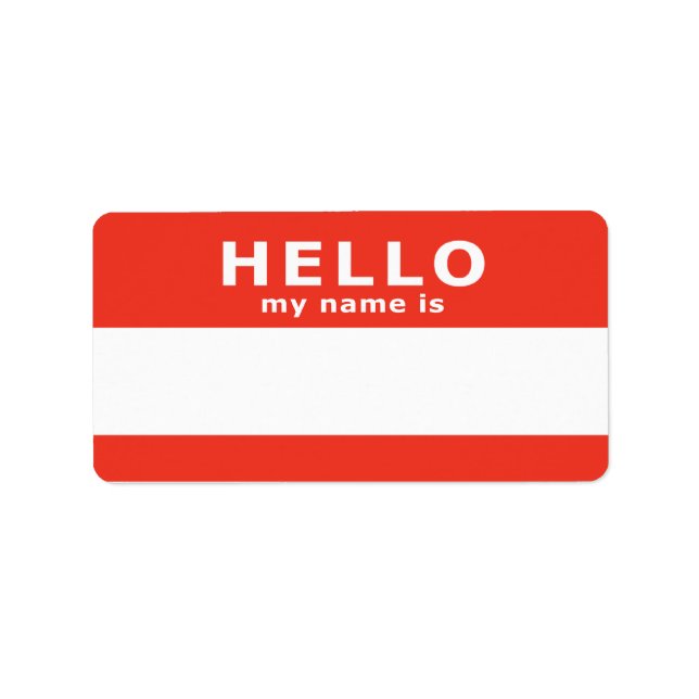 hello my name is name tag (Front)