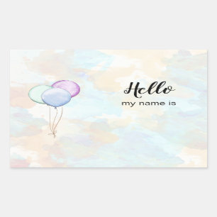 Hello, My Name Is Party Balloons Sticker