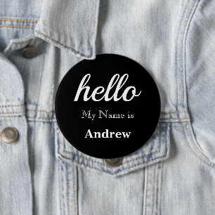 Hello My name is Personalized Any Custom Colour 4 Inch Round Button