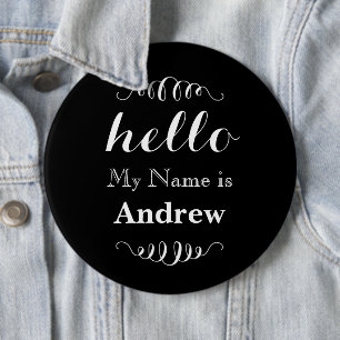 Hello My name is Personalized Any Custom Colour 6 Inch Round Button