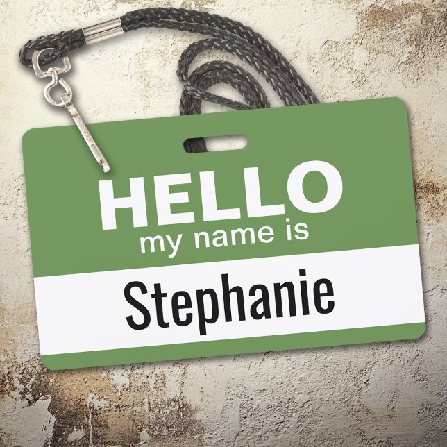 Hello my name is - personalized - can change colou badge (Hello Name Badge with Custom Name)
