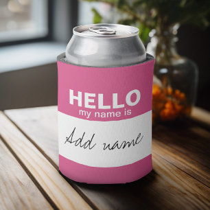 Hello my name is - personalized can cooler