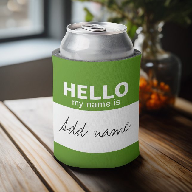 Hello my name is - personalized can cooler (Funny Can Cooler - Add Your name for a great handout or the next office party favor)