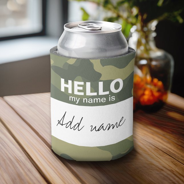 Hello my name is - personalized can cooler (Custom Can Cooler)