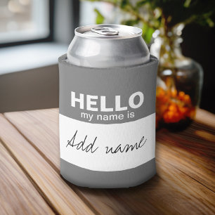 Hello my name is - personalized can cooler