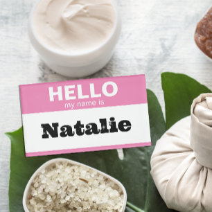 Hello My Name Is Personalized Modern Baby Magnetic Tag