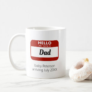 "Hello My Name Is" Personalized Pregnancy Reveal Coffee Mug