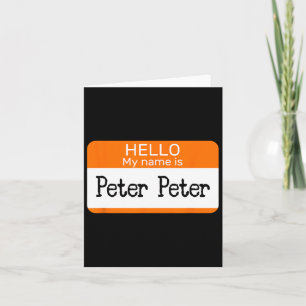 Hello My Name Is Peter Sticker Name Tag On A Shirt Card