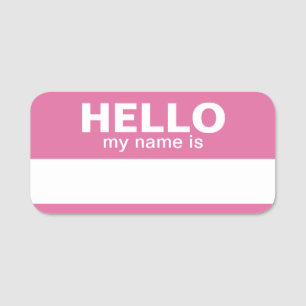 Hello my name is - Pink - Business Contact Info Tag
