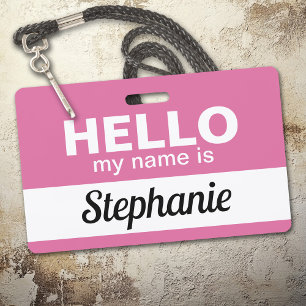 Hello my name is - Pink - Custom Employee Name Badge