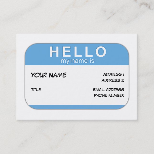 Hello My Name is Profile Card (Front)