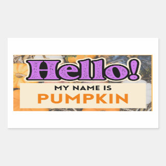 Hello My Name is Pumpkin Fall Sticker