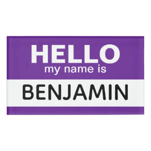 Hello my name is - Purple - Custom Employee Name Tag
