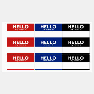 Hello my name is - red black blue - Employee