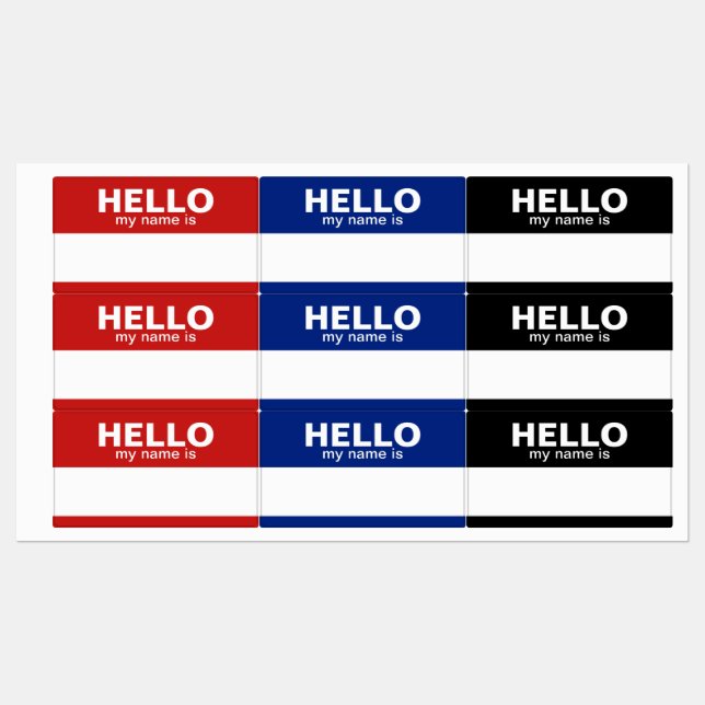 Hello my name is - red black blue - Employee (Sheet)