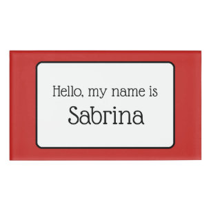 Hello My Name Is ... Red Name Tag