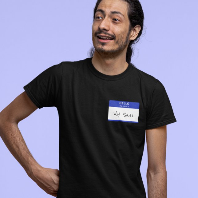 Hello My Name is Rude or Funny Blue Customizable T-Shirt (Creator Uploaded)