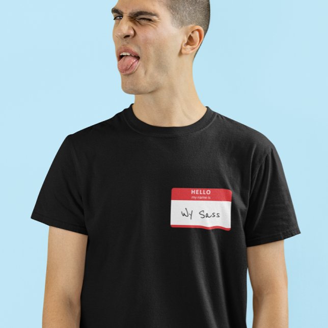 Hello My Name is Rude or Funny Red Customizable T-Shirt (Creator Uploaded)