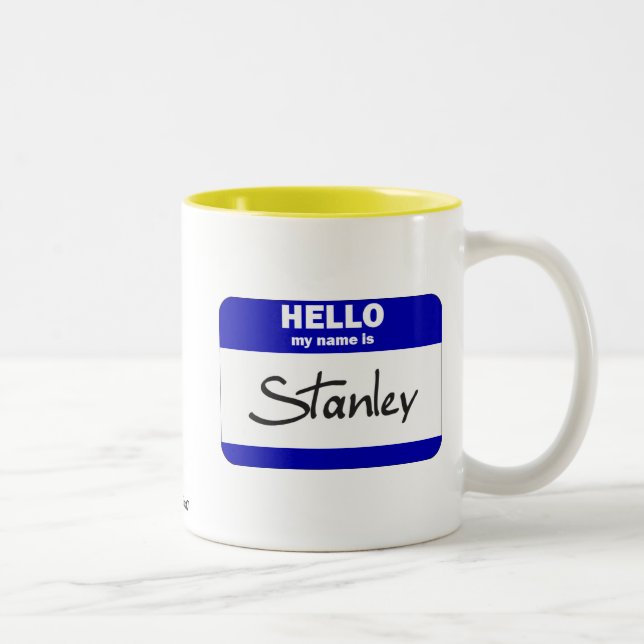 Hello My Name Is Stanley (Blue) Two-Tone Coffee Mug (Right)