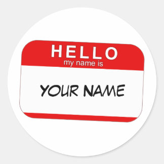 Hello My Name is Sticker