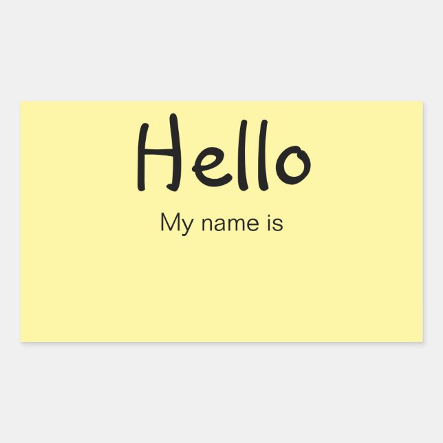 Hello, My Name Is Sticker (Front)