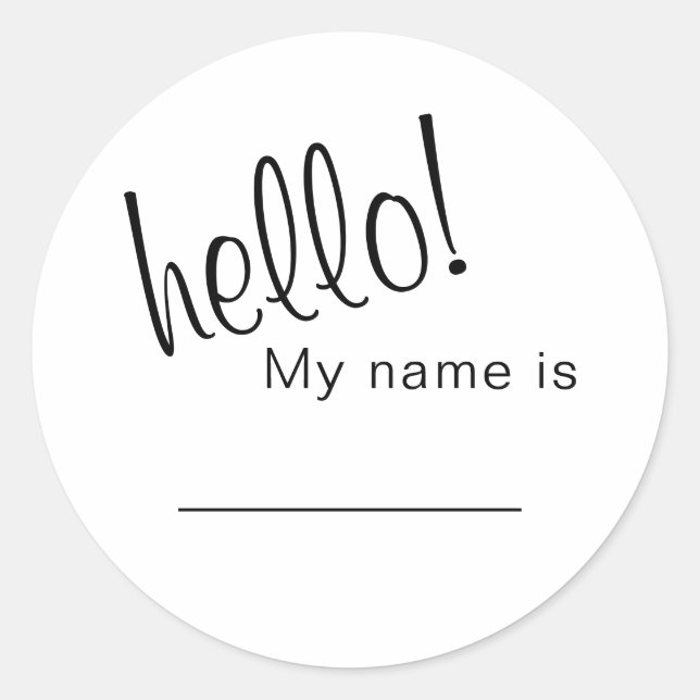 Hello My Name Is Stickers (Front)