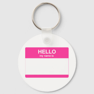 Hello, My Name is Tag Keychain