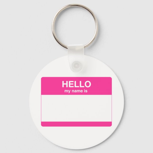 Hello, My Name is Tag Keychain (Front)