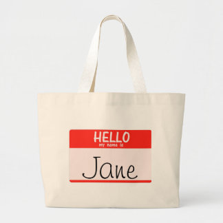 Hello My Name Is _______ Totebag Large Tote Bag