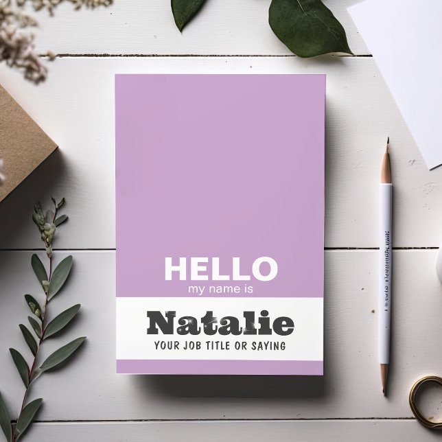 Hello My Name Is Trendy Typography Monogram Custom Post-it Notes (Creator Uploaded)