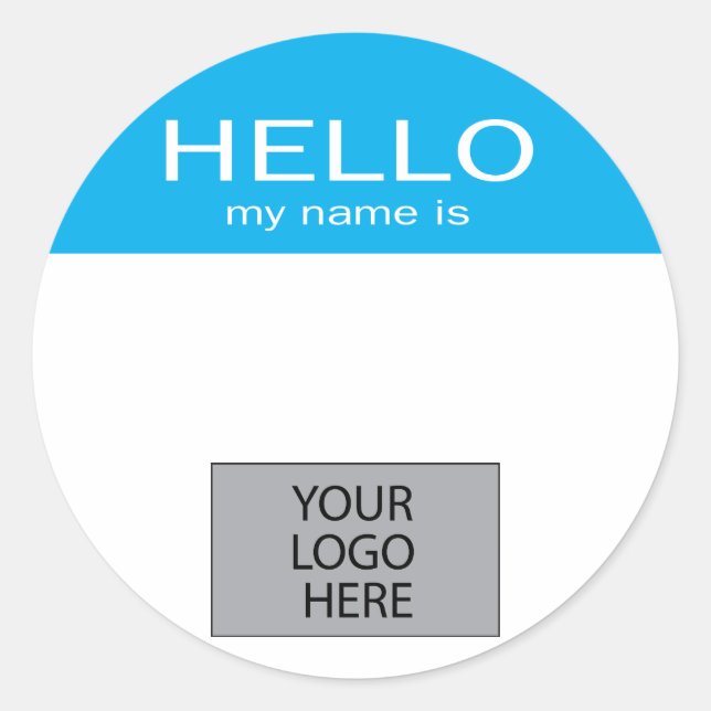 Hello My Name Is - with Custom Logo Classic Round Sticker (Front)