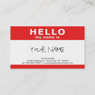 hello my name is (with QR code) Business Card